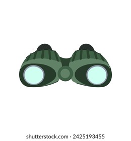 Fernglas Cartoon. Entdeckungsansicht, Suche Aussehen, Militärteleskop Fernglas Zeichen. Isolierte Symbol Vektor-Illustration