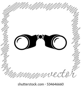 Binocular  black  vector icon