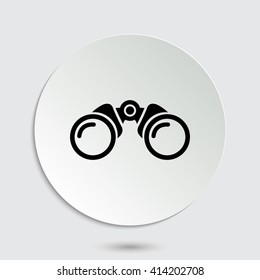 Binocular - black vector  icon with shadow