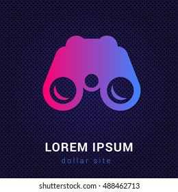 Binocular Blue & Red colorfull gradient attractive bright material Icon / Logo Design