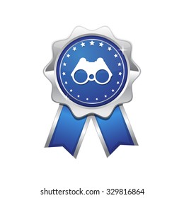 Binocular Blue Vector Icon Design