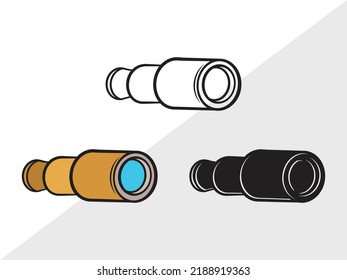 Binocular Clip Art SVG Printable Vektorgrafik