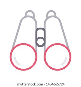 binocular colour line vector icon
