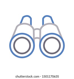 binocular colour line vector icon