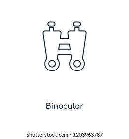 Binocular concept line icon. Linear Binocular concept outline symbol design. This simple element illustration can be used for web and mobile UI/UX.
