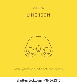 Binocular Cute yellow thin line icon / logo Design