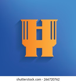 Binocular design on blue background,clean vector