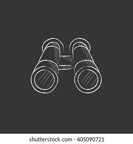 Binocular. Drawn in chalk icon.