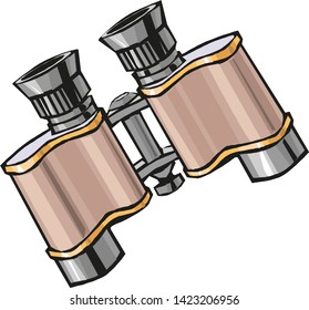 Binocular field glasses flat vector icon