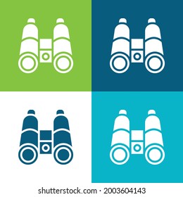 Binocular Flat four color minimal icon set
