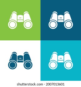 Binocular Flat four color minimal icon set
