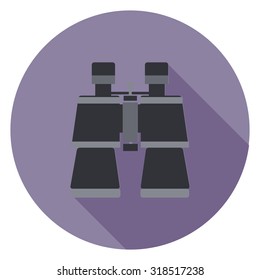 binocular flat icon in circle