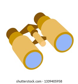 binocular flat illustration isolated on white. Marine and underwater life series