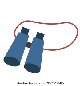 Binocular flat illustration on white