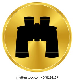 Binocular - gold vector icon