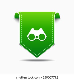 Binocular Green Vector Icon Design
