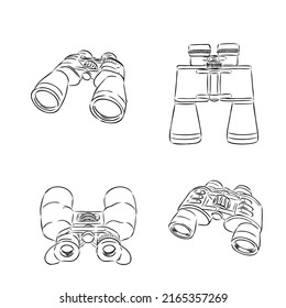 Binocular. Binocular hand drawing vector illustration. Binocular sketch drawing symbol.