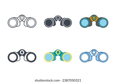 Binocular icon collection with different styles. Binocular icon symbol vector illustration isolated on white background