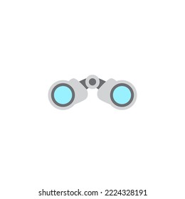 Binocular icon in color, isolated on white background 