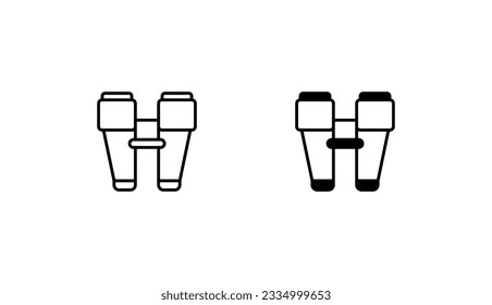 Diseño de icono binocular con ilustración de fondo blanco