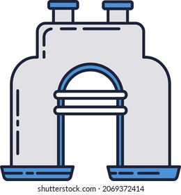 Binokulares Symbol. Discovery-Vektorgrafik. Sehzeichen. Symbol einzeln auf weißem Hintergrund anzeigen, aussehen, erkunden, suchen und beobachten. Optisches Zoom-Flachbild-Piktogramm