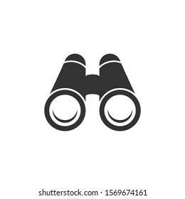 Binocular icon in flat style. Search vector illustration on white isolated background. Zoom business concept.