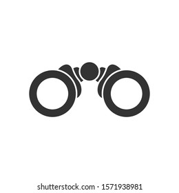 Binocular icon in flat style. Search vector illustration on white isolated background. Zoom business concept.