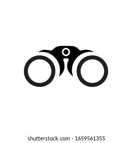 Binocular icon in flat style. Search vector illustration on white isolated background. Zoom business concept.