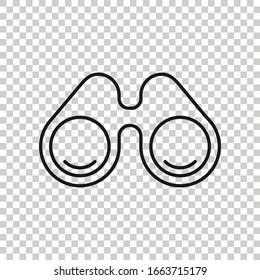 Binocular icon in flat style. Search vector illustration on white isolated background. Zoom business concept.
