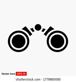 Icono binocular en estilo plano. Buscar ilustración vectorial en fondo blanco aislado. Ampliar el concepto de negocio.