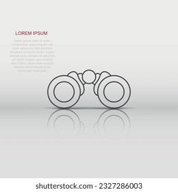 Binocular icon in flat style. Search vector illustration on white isolated background. Zoom business concept.