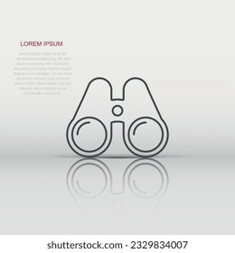 Binocular icon in flat style. Search vector illustration on white isolated background. Zoom business concept.