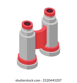 Binocular icon - hand drawn isometric vector illustration.