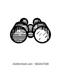 binocular icon hand drawn vector illustration isolated on white background