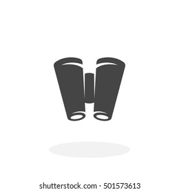 Binocular icon isolated on white background. Binocular vector logo. Flat design style. Modern vector pictogram for web graphics - stock vector
