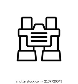 Binocular Icon. Line Art Style Design Isolated On White Background