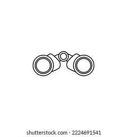 Icono binocular en icono de estilo de línea, aislado en fondo blanco