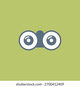 Diseño de Vector plano de logotipo de icono binocular