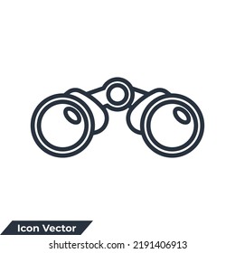 Binocular Icon Logo Vector Illustration. Discover Symbol Template For Graphic And Web Design Collection