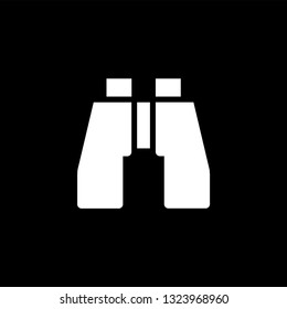 Binocular Icon On Black Background. Black Flat Style Vector Illustration.