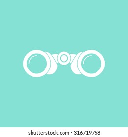 Binocular  icon  on green background. Vector illustration.