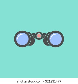 Binocular  icon on green background. Vector illustration.