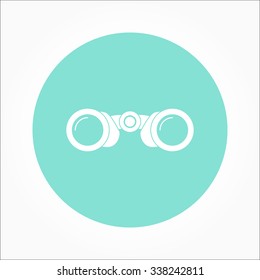 Binocular  icon  on green background. Vector illustration.