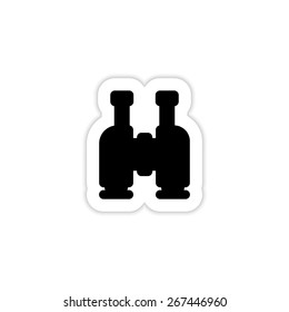 Binocular icon on a white background with shadow 