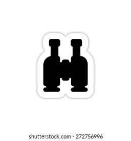 Binocular icon on a white background with shadow 