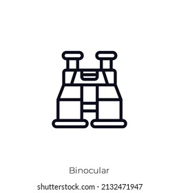 Binocular icon. Outline style icon design isolated on white background
