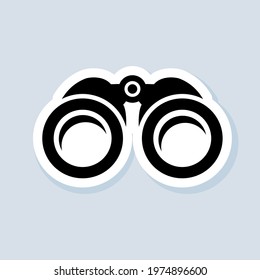 Binocular Icon. Overview Sticker, Logo, Icon. Vector. Our Vision And Mission Logo. Zoom Icons. Business Goal Concept. Vector On Isolated Background. EPS 10