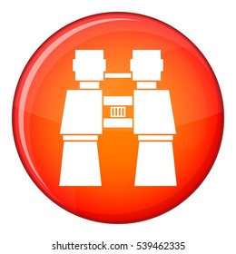 Binocular icon in red circle isolated on white background vector illustration