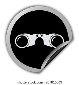 binocular icon - round vector sticker