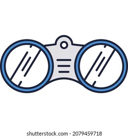 Binokulares Symbol. Vektorumrisssymbol suchen. Erkundungs-Webzeichen einzeln auf Weiß. Flaches lineares Piktogramm. Konzept für Reisen und Abenteuer, Entdecken und inspizieren